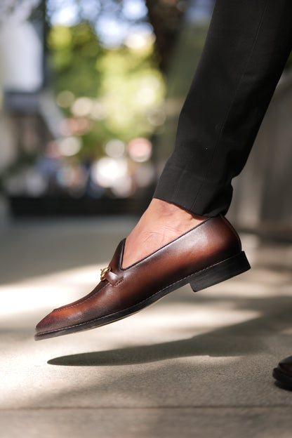 MONACO - CHESTNUT BROWN LEATHER SHOES