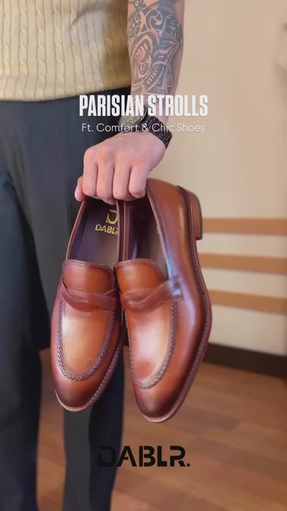 CULLMAN - TAN HANPAINTED LEATHER SHOES