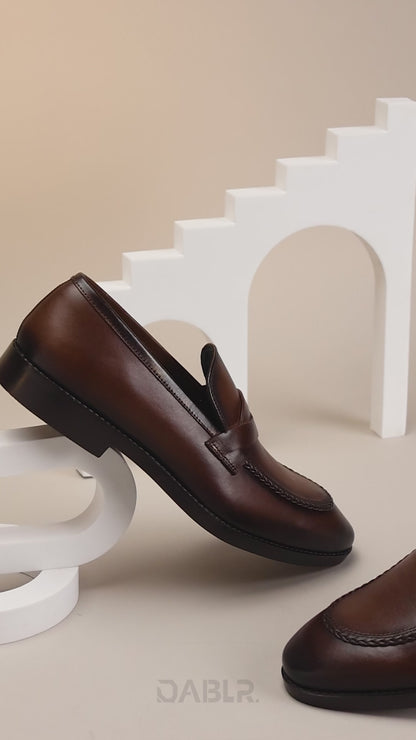 CULLMAN - CHESTNUT BROWN LEATHER SHOES